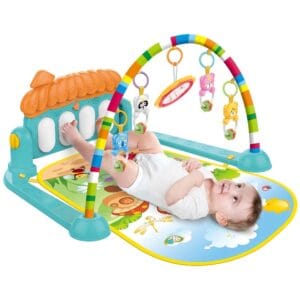 Saltea Interactivă pentru Bebe cu Pian și Jucării Agățate